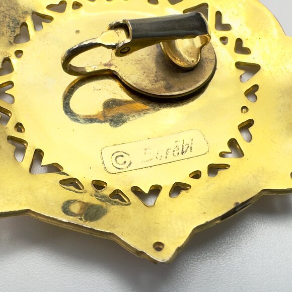 1980s Edgar Berebi XL Enamel Earrings — Art Nouveau Revival — Vibrant Colorway - Picture 4 of 10